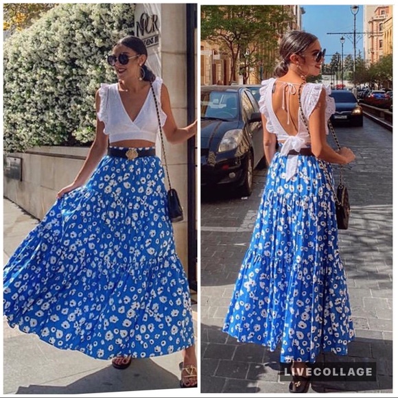 Zara blogger fav floral print maxi skirt - Picture 2 of 8